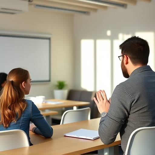 Estudiantes trabajando en un ejercicio de oratoria