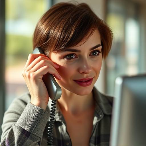 Persona contestando el teléfono