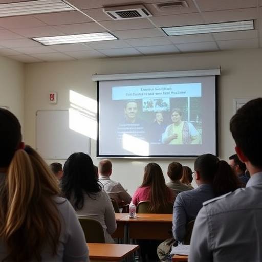 Presentación de diapositivas en un curso